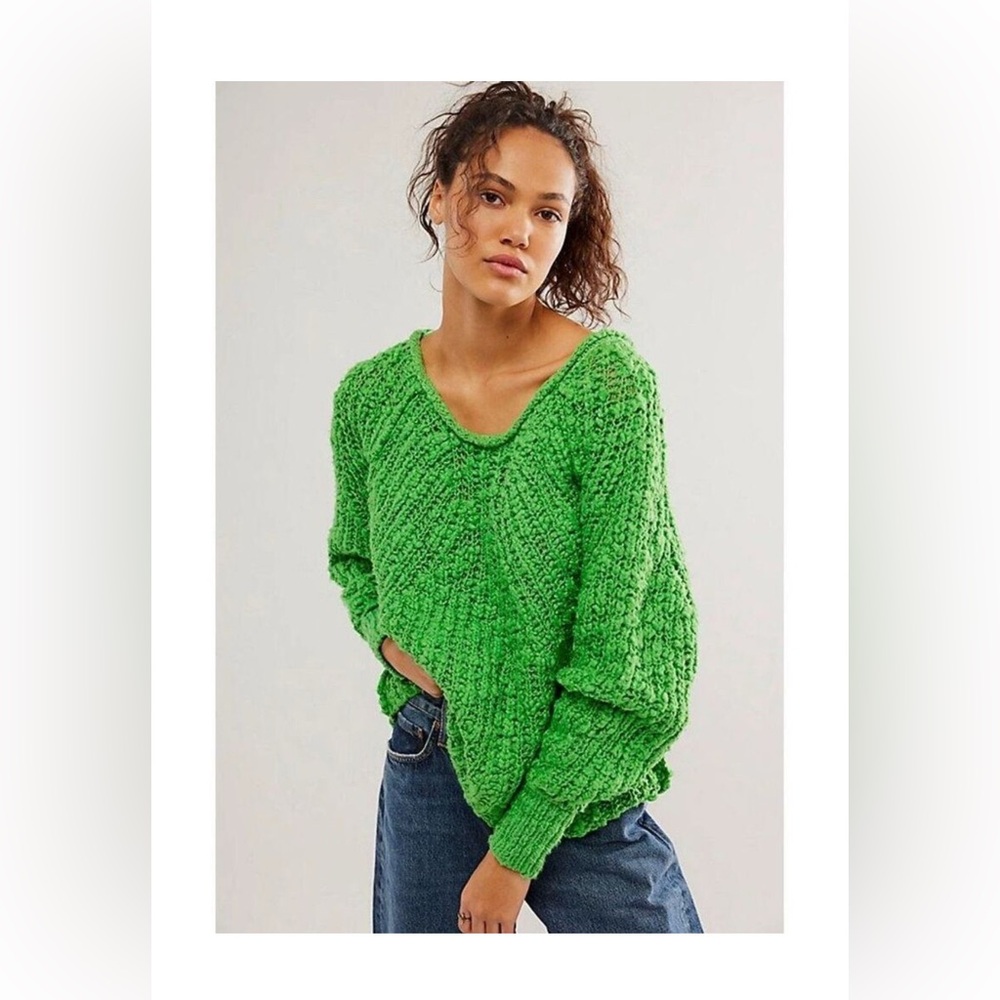 FreePeople Chunky Knit Green Sweater